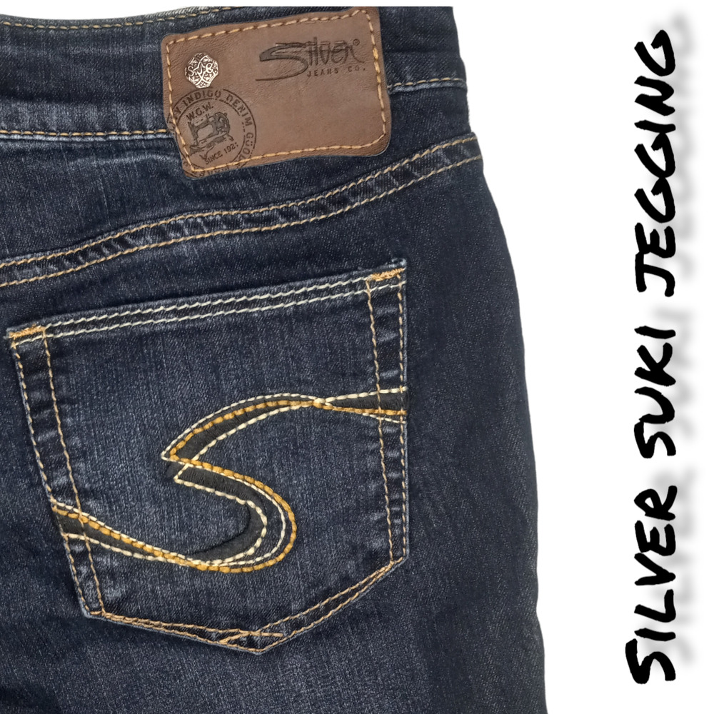 Silver Jeans Suki Women's Dark Blue Mid Rise Skinny Jegging Size W27/L29 - Picture 1 of 6